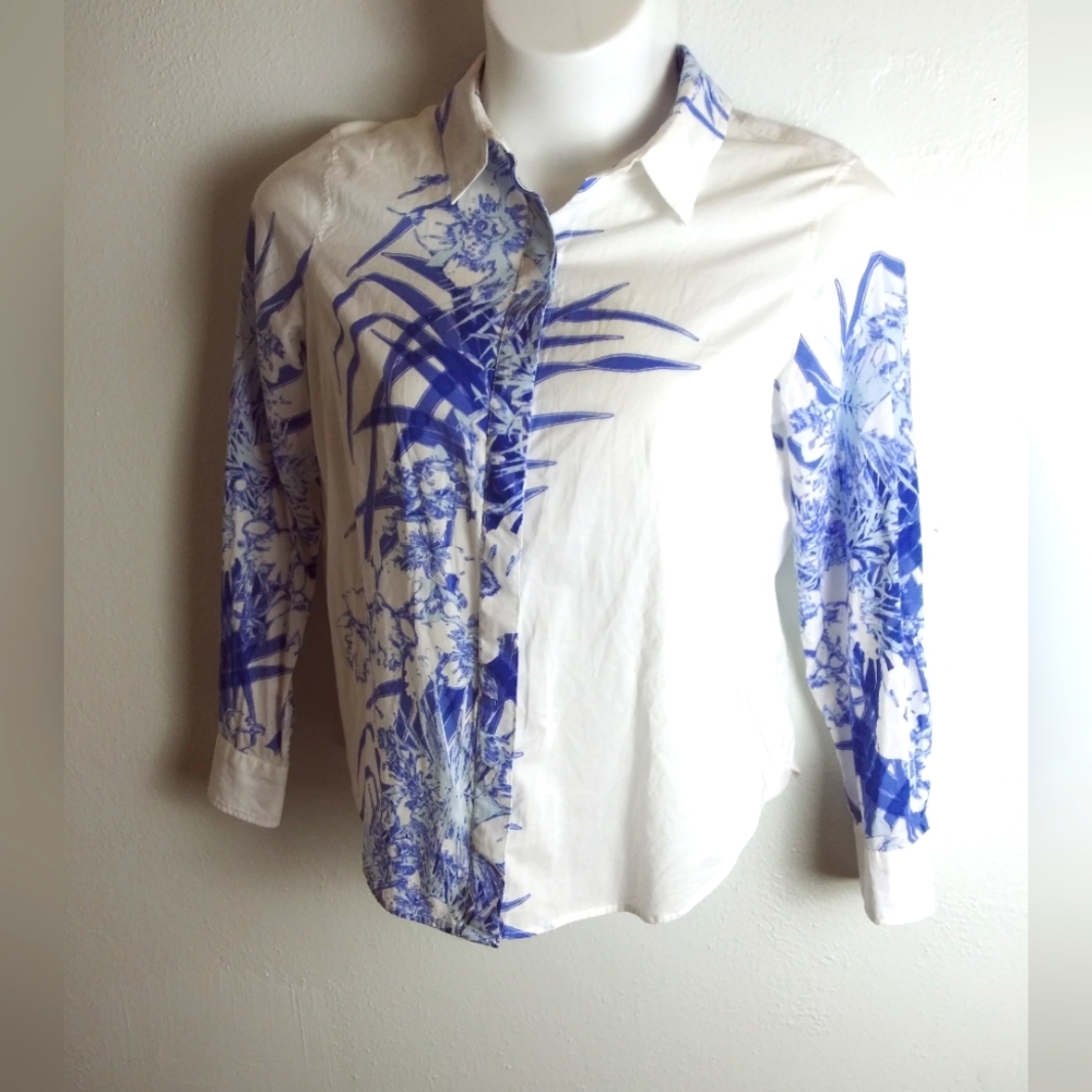 Tommy Hilfiger Shirt L/G Periwinkle Foliage Tab-Sleves